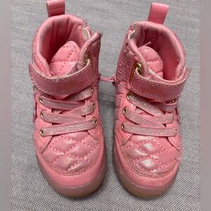 Pink Quilted High-Top Sneakers